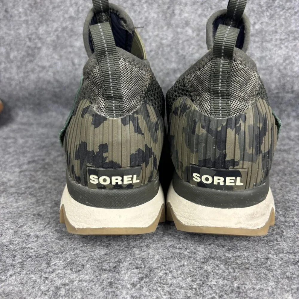 Sorel Kinetic Shoes Womens Size 10.5 Green Camo‎ Slip On Mesh Strap NL3569-365